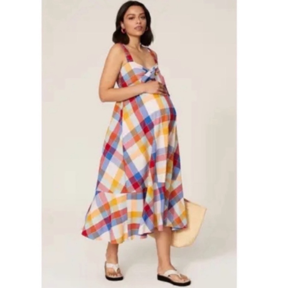 HATCH - The Scarlet Maternity Dress - Plaid - Size O